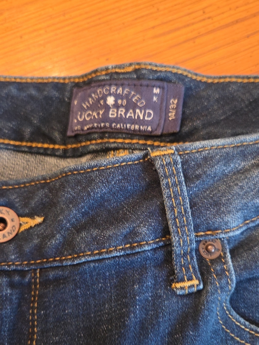 Lucky Brand Blue Denim Jeans with Contrast Stitching